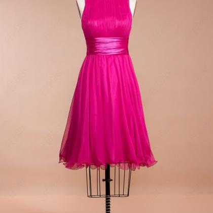 Knee Length Hot Pink Prom Dress, Bridesmaid Dress on Luulla