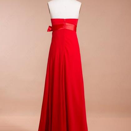Strapless Red Long Maternity Bridesmaid Dresses