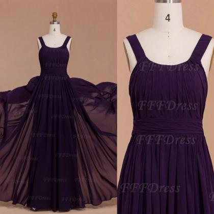 Eggplant Purple Long Bridesmaid Dresses