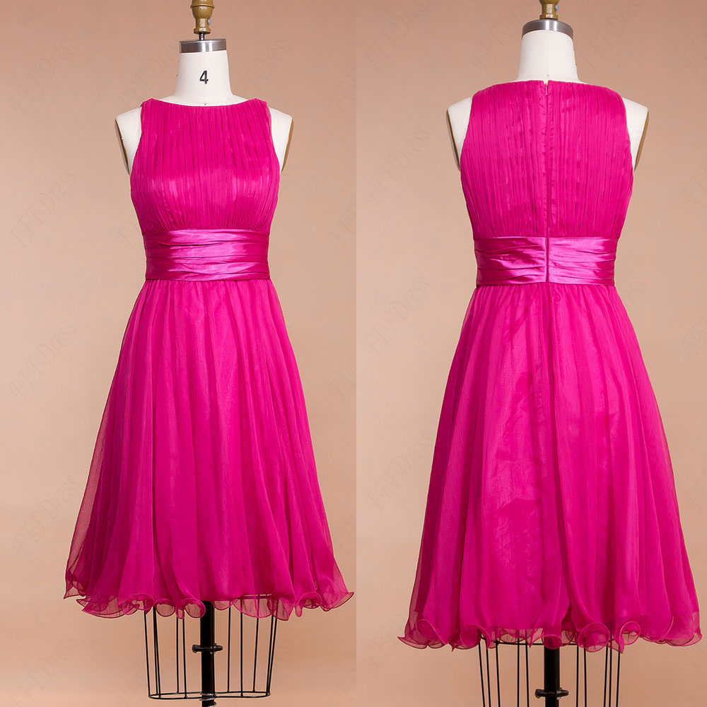 hot pink knee length dress
