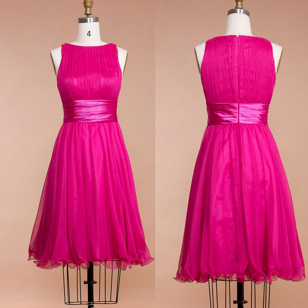 Hot pink knee length dress best sale